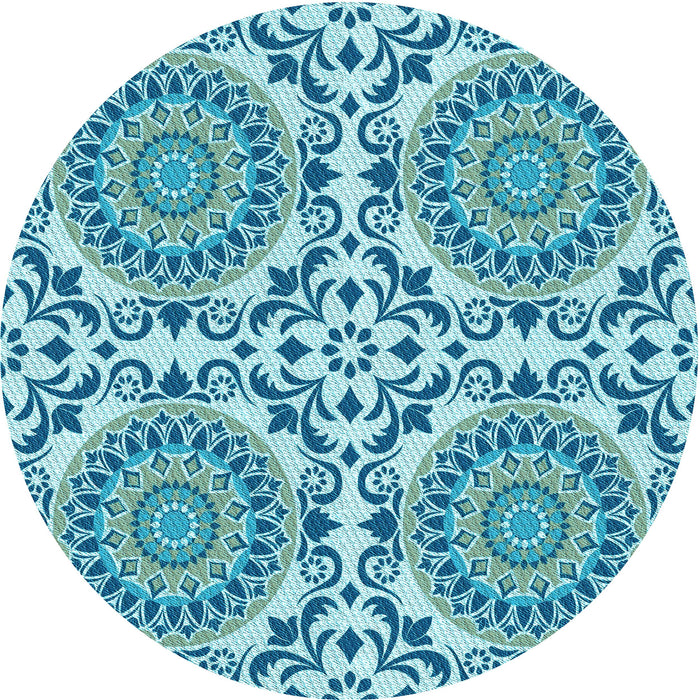 Square Machine Washable Transitional Bright Navy Blue Rug in a Living Room, wshpat3739lblu