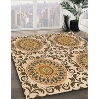 Patterned Saddle Brown Rug, pat3739org