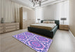 Patterned Mauve Purple Rug in a Bedroom, pat3739pur