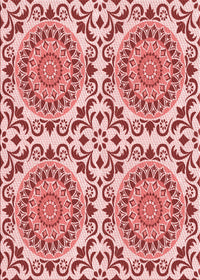 Machine Washable Transitional Red Rug, wshpat3739rd