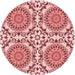 Square Patterned Red Rug, pat3739rd