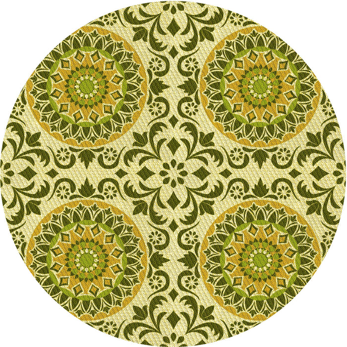 Square Patterned Olive Green Rug, pat3739yw