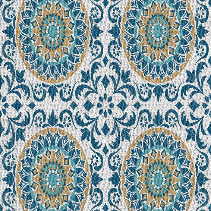 Patterned Blue Novelty Rug, pat3739