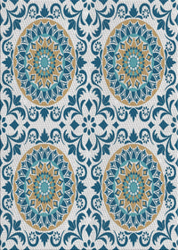 Machine Washable Transitional Gulf Blue Rug, wshpat3739