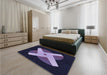 Patterned Night Blue Rug in a Bedroom, pat374blu