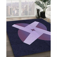 Patterned Night Blue Rug, pat374blu