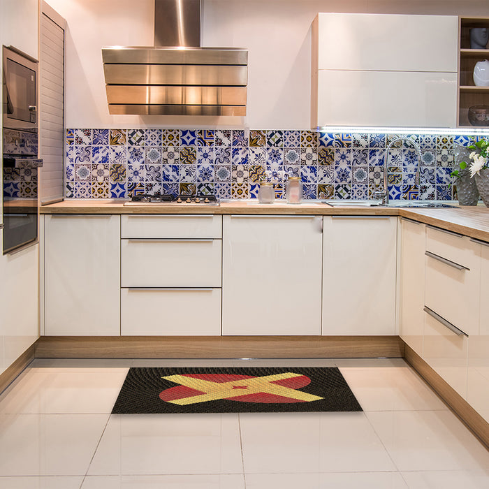 Patterned Light Brown Rug in a Kitchen, pat374brn