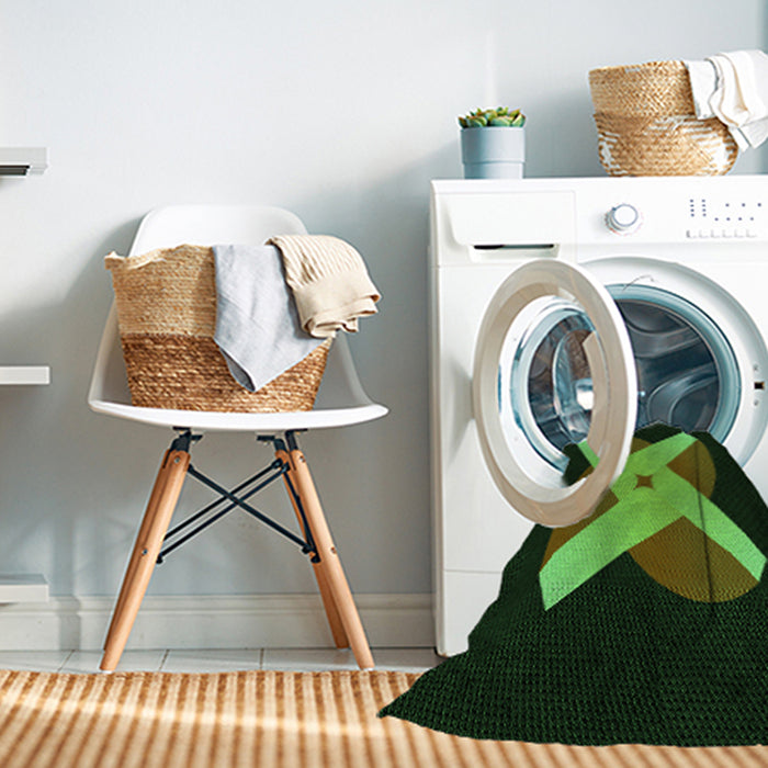 Machine Washable Transitional Dark Lime Green Rug in a Washing Machine, wshpat374grn