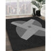 Patterned Midnight Gray Rug in Family Room, pat374gry