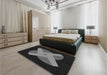 Patterned Midnight Gray Rug in a Bedroom, pat374gry