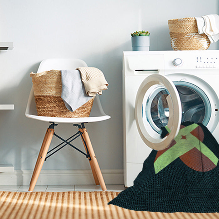 Machine Washable Transitional Forest Green Rug in a Washing Machine, wshpat374lblu