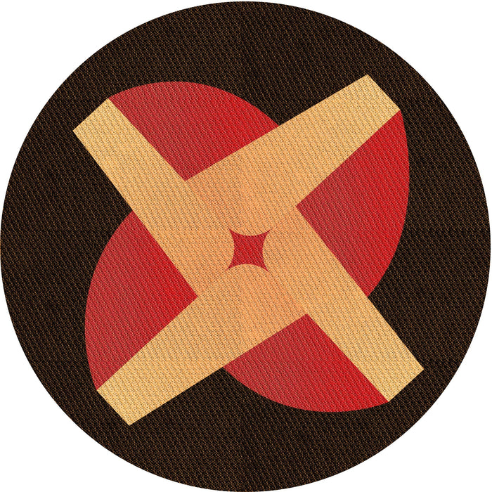 Square Patterned Dark Bisque Brown Rug, pat374org