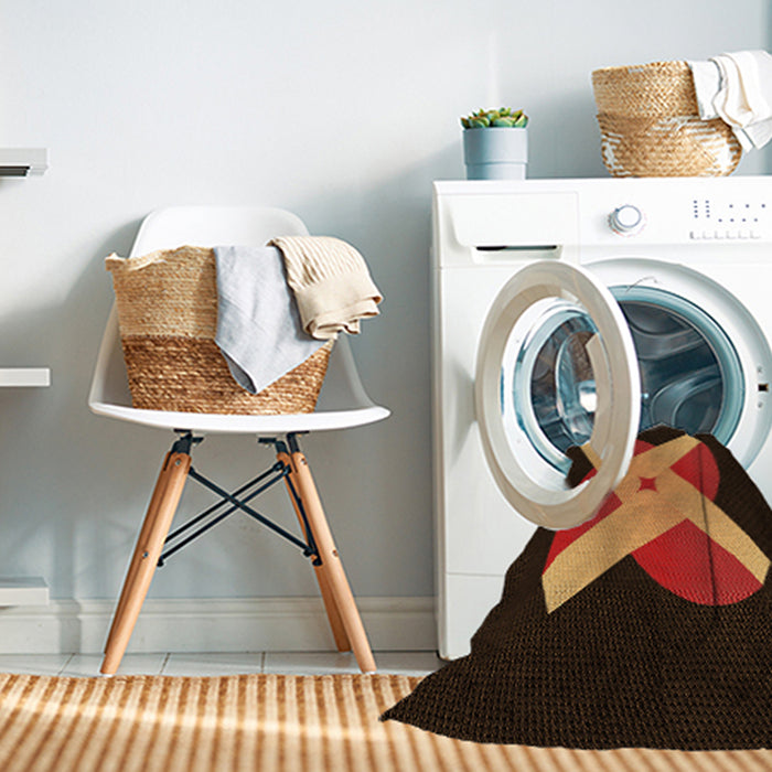 Machine Washable Transitional Dark Bisque Brown Rug in a Washing Machine, wshpat374org