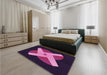 Patterned Orchid Purple Rug in a Bedroom, pat374pur