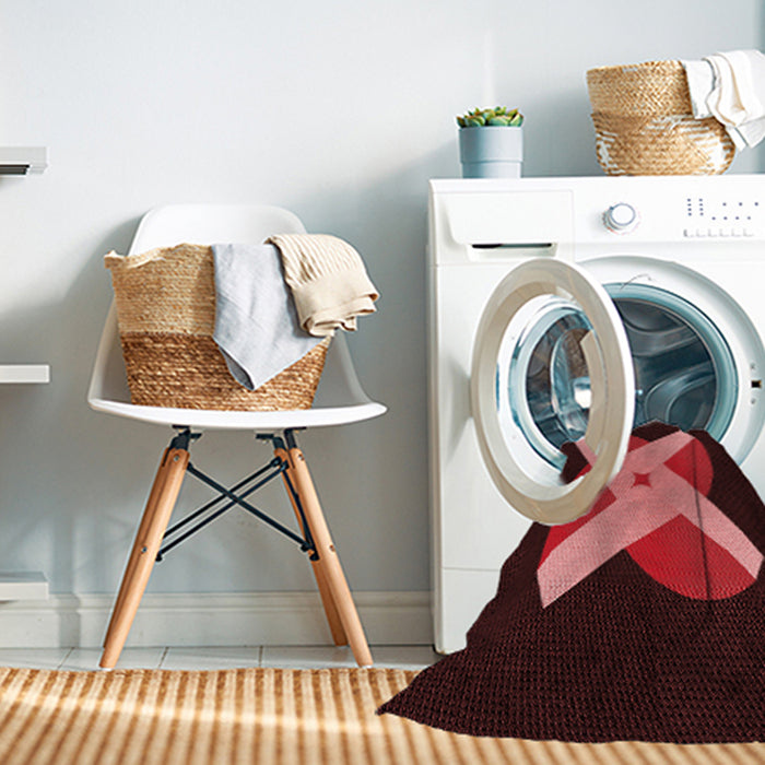 Machine Washable Transitional Maroon Red Rug in a Washing Machine, wshpat374rd