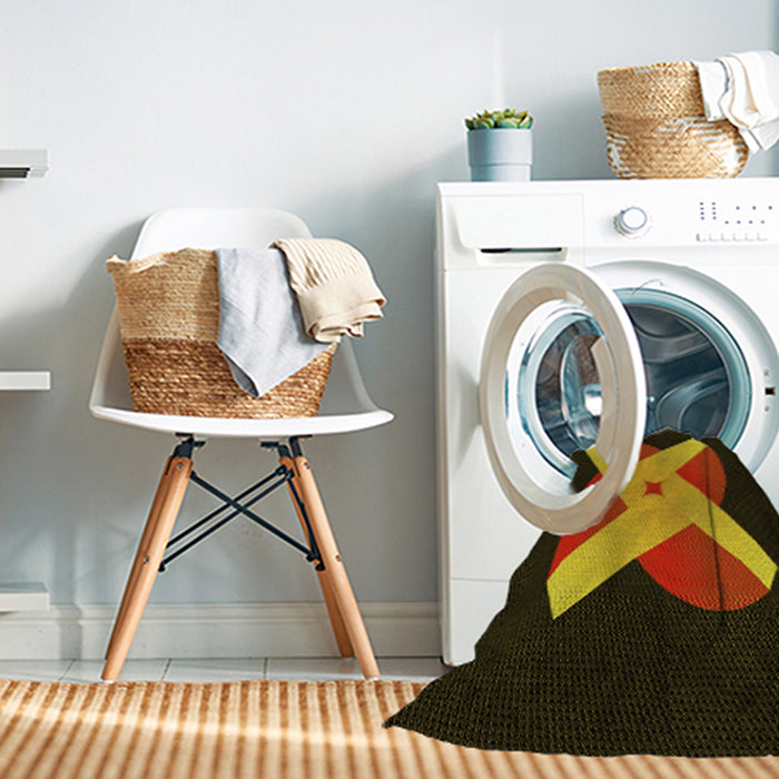 Machine Washable Transitional Night Red Rug in a Washing Machine, wshpat374yw