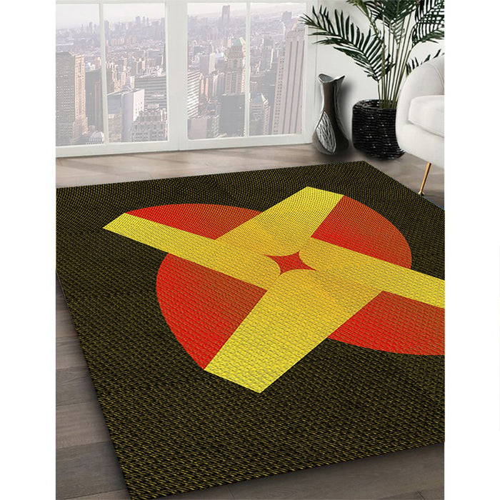 Machine Washable Transitional Night Red Rug in a Family Room, wshpat374yw