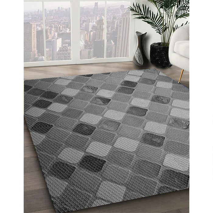 Patterned Gunmetal Gray Rug in Family Room, pat3740gry