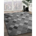 Patterned Gunmetal Gray Rug in Family Room, pat3740gry