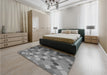 Patterned Gunmetal Gray Rug in a Bedroom, pat3740gry