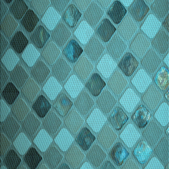 Patterned Dark Turquoise Green Rug, pat3740lblu