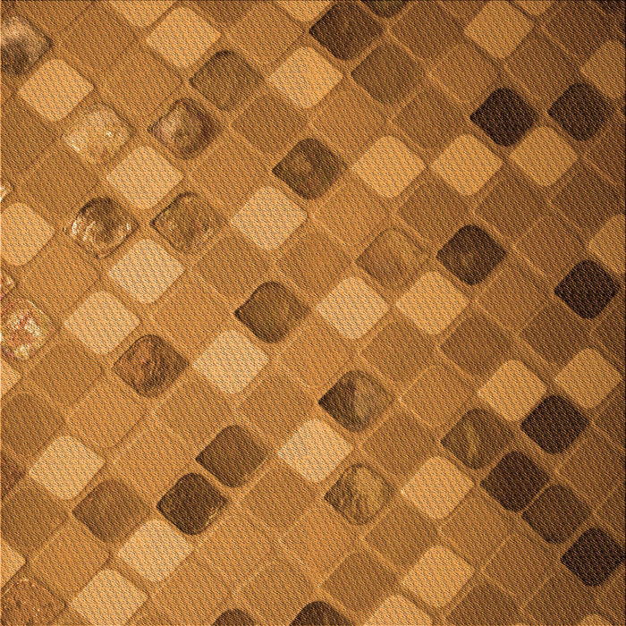 Round Patterned Mahogany Brown Rug, pat3740org