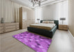 Patterned Dark Orchid Purple Rug in a Bedroom, pat3740pur