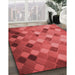 Machine Washable Transitional Red Rug in a Family Room, wshpat3740rd