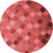 Square Patterned Red Rug, pat3740rd