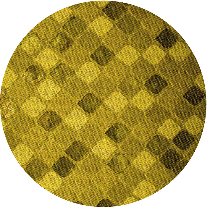 Square Patterned Yellow Rug, pat3740yw