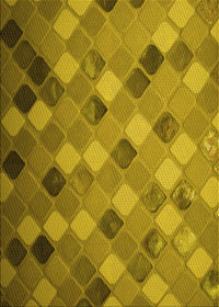 Machine Washable Transitional Yellow Rug, wshpat3740yw