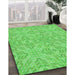Machine Washable Transitional Neon Green Rug in a Family Room, wshpat3741grn
