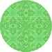 Square Machine Washable Transitional Neon Green Rug in a Living Room, wshpat3741grn