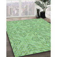 Patterned Green Rug, pat3741lblu