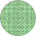 Square Patterned Green Rug, pat3741lblu