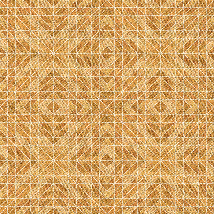 Round Patterned Neon Orange Rug, pat3741org