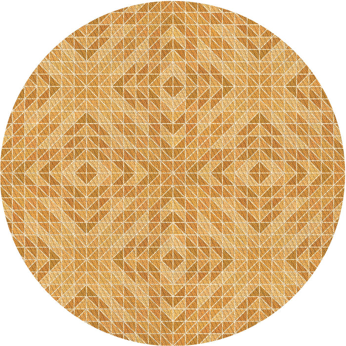 Square Patterned Neon Orange Rug, pat3741org