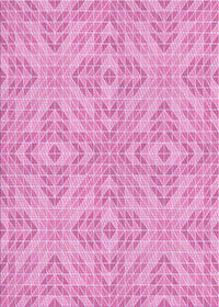 Machine Washable Transitional Neon Pink Rug, wshpat3741pur
