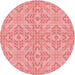 Square Patterned Pastel Pink Rug, pat3741rd