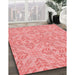 Machine Washable Transitional Pastel Pink Rug in a Family Room, wshpat3741rd