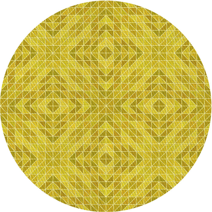 Square Machine Washable Transitional Yellow Rug in a Living Room, wshpat3741yw