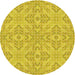 Square Patterned Yellow Rug, pat3741yw