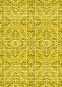 Machine Washable Transitional Yellow Rug, wshpat3741yw