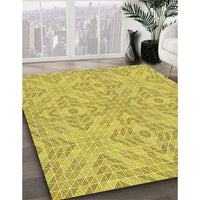 Patterned Mustard Yellow Novelty Rug, pat3741