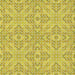 Square Patterned Mustard Yellow Novelty Rug, pat3741