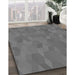 Machine Washable Transitional Carbon Gray Rug in a Family Room, wshpat3742gry