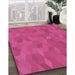 Machine Washable Transitional Neon Pink Rug in a Family Room, wshpat3742pur