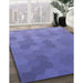 Patterned Purple Rug in Family Room, pat3743blu