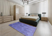 Patterned Purple Rug in a Bedroom, pat3743blu