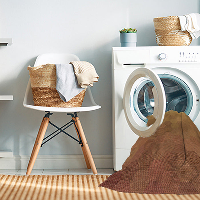 Machine Washable Transitional Orange Rug in a Washing Machine, wshpat3743brn